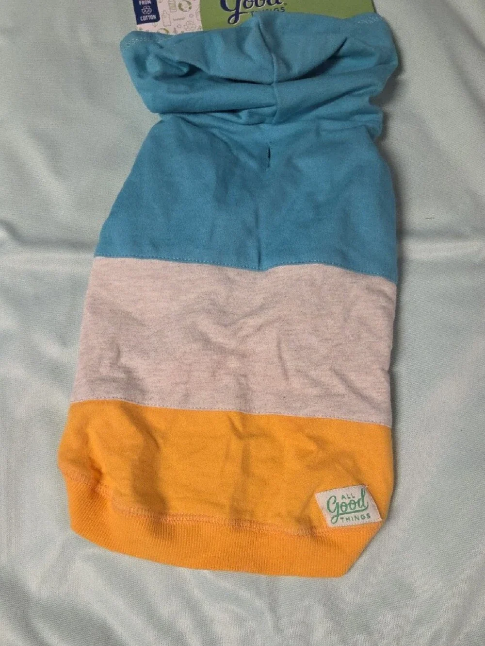Blue Grey Yellow Dog Hoodie - Small
